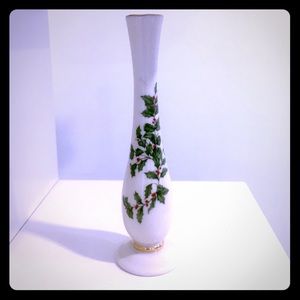 Lenox Holly Bone China Christmas Bud Vase